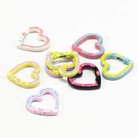 Anneau de cœur en métal multicolore, fermoir à ressort, mousqueton, porte-clés, crochet, chaîne de chien, bijoux, boucle de connexion.