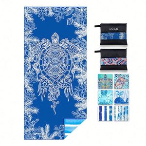 Serviette en microfibre personnalisée avec impression numérique, sans sable, séchage rapide, légère, pour la plage, le sport, la natation, les voyages - Product Image 1
