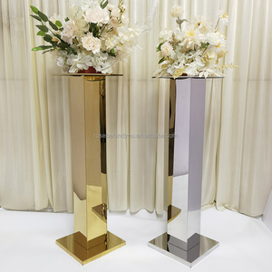 Đám cưới vàng thép không gỉ plinths hoa đứng Bảng trang trí phụ kiện đám cưới centerpieces - Product Image 5