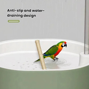 Bain automatique pour <span class=keywords><strong>oiseaux</strong></span> Parrot, douche de pluie pour cage, pompe silencieuse à débit réglable, bain profond/peu profond avec perchoir pour petits <span class=keywords><strong>oiseaux</strong></span> - Product Image 3