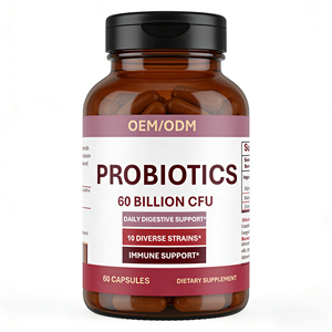 Probiotica 60 Miljard CFU 10 Stammen Capsules - Dagelijkse Ondersteuning van de Spijsvertering & Immuunsysteem Voedingssupplement OEM/ODM Probiotisch Supplement - Product Image 1