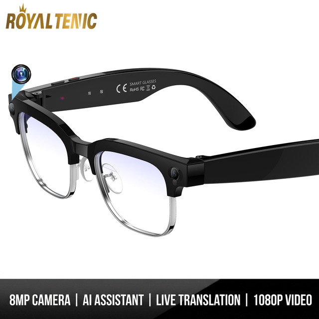 2026 W630 Smart Ai Glasses with 8MP Camera 4K Music Playback 1080P HD Video Record Voice Assistant Ai Sunglasses for Men Women