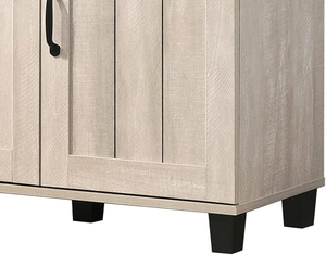 Mobile <span class=keywords><strong>scarpiera</strong></span> moderno in legno per ingresso con 3 ante e ripiani regolabili, design con ante <span class=keywords><strong>a</strong></span> doghe, <span class=keywords><strong>scarpiera</strong></span> in legno per soggiorno - Product Image 6