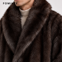 Manteau long en fausse fourrure pour homme, coupe ample, tendance, vêtement de mode, vêtement d'extérieur chaud et luxueux, veste décontractée