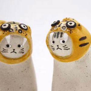 Inglés corto Tigre gato fragante piedra ornamento hecho a mano cerámica muñeca hogar sala de estar decoración no fuego aromaterapia - Product Image 3