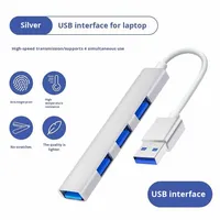 Hub USB 3.0 haute vitesse 4 ports, adaptateur de hub en alliage d'aluminium USB 3.0, séparateur USB Type-C, accessoires pour ordinateur portable PC