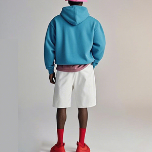 Sudadera con Capucha Corta para Hombre, de Algodón Orgánico, Corte Holgado, Lisa, de Alta Calidad, Estilo Urbano, Venta al Por Mayor de Fábrica - Product Image 3