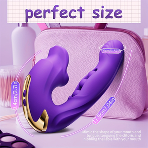 Nova Chegada 4-em-1 Rose Shaped Sex Toy Multi-Function Clit Sucker Vibrador com Tongue Estimulador de Ponto G para As Mulheres - Product Image 5