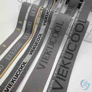 Personalised Custom Logo 25Mm Jacquard Woven Elastic Band Shiny Underwear White Black Nylon Spandex Garment Environmental - Product Image 2