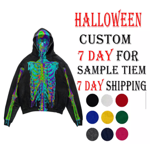 Y2K personalizzato sublimazione <span class=keywords><strong>Halloween</strong></span> felpa con cappuccio con stampa scheletro felpa da uomo di moda <span class=keywords><strong>Halloween</strong></span> - Product Image 1
