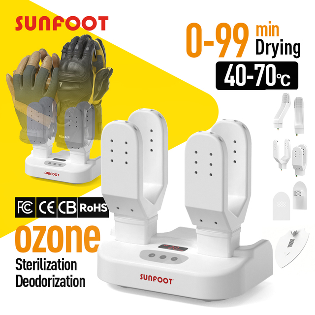 helmet & shoe dryer ozone sterilization electric portable 1.2kg lightweight eliminate bad odor sanitize shoes and socks warmer