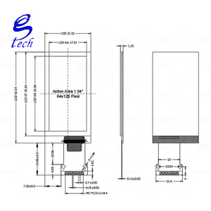 Pantalla OLED de cristal líquido de 1,54 pulgadas SSD1317, pantalla pequeña de 64*128, interfaz LCD de luz blanca SPI/IIC - Product Image 3