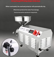 Molino Eléctrico de Granos de Café y Cereales Ultrafino de 3kW, Multivoltaje (110/220/380V), Máquina Comercial Personalizada para Procesamiento de Alimentos