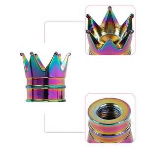 Tapas de Válvula de Neumático Crown, Universales para Coche, Motocicleta, Bicicleta, Multicolores, Juego de 4 Piezas - Product Image 2