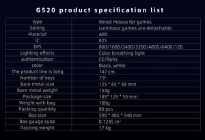 Souris Air Mouse G520 pour jeux, avec éclairage RGB, magnétique, détachable, logiciel <span class=keywords><strong>macro</strong></span> - Product Image 6