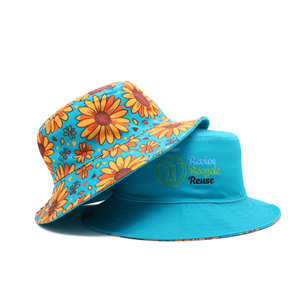 Chapeau Bob Réversible Écologique OEM ODM avec Impression Personnalisée, Logo Brodé, Protection UPF50+, Motif Feuille, Idéal Cyclisme, Pêche, Plage et Activités de Plein Air - Product Image 1
