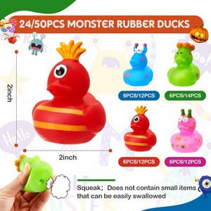 Monster Fun 2-Inch Floating <b>Bath</b> Duck Holiday Theme Birthday Party Gift Bag Filler - Product Image 6