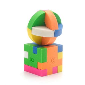 3D Puzzle <b>Cube</b> Ink Pencil Erasers TPR Material Multicolored Mini Cute Educational Animal Shape Student Gifts for Kids - Product Image 1