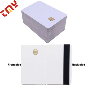 Rfid Contact IC SLE4442 Emv Chip Blank Smart Chip Visa Credit Card Size 30 Mil PVC Plastic Card With Hico Magnetic Stripe