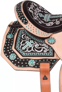 Ensemble de selle de cheval en cuir de vache de qualité supérieure, kit de selle occidentale pour chevaux - Product Image 3