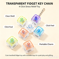 Porte-clés Fidget Spinner à interrupteur mécanique transparent, bouton lumineux coloré, jouet sensoriel anti-stress pour enfants