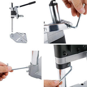 Bor tekan berdiri Desktop pemegang bor alat perbaikan meja kerja dengan lubang tunggal dasar aluminium tugas berat - Product Image 5