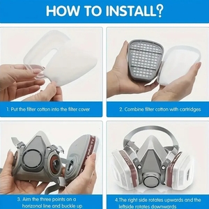 Chất Lượng Cao Mặt Cá Nhân Bảo Vệ Đường Hô Hấp Polycarbonate Nửa An Toàn Mặt Nạ Chống Bụi Mặt Nạ Khí - Product Image 6