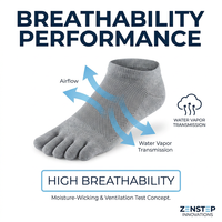 Chaussettes antidérapantes à cinq doigts en coton biologique, marque privée, absorbant la transpiration, pour l'entraînement à domicile des femmes