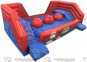 Parcours d'obstacles gonflable commercial Wipeout Ball, jeu de défi gonflable en PVC pour enfants et adultes, idéal pour la location lors de fêtes - Product Image 2