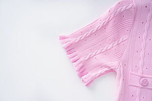 <span class=keywords><strong>Rosa</strong></span> vivido 2025 estate alta qualità da donna monopetto tinta unita manica corta <span class=keywords><strong>maglia</strong></span> a trapezio abito Midi donna - Product Image 6