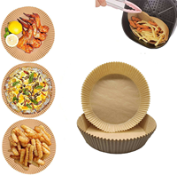 150 doublures carrées brunes antiadhésives pour friteuse à air, 8 pouces, résistantes à la graisse, écologiques, imperméables, compatibles four, jetables en papier