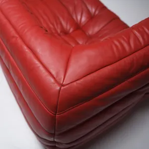 Divano moderno design da salotto divano in velluto in vera pelle divano modulare in pelle rossa