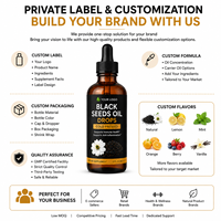 Suppléments à base de plantes pour le système immunitaire, marque privée OEM/ODM, vegan, huile de graines noires pressée à froid, gouttes liquides naturelles