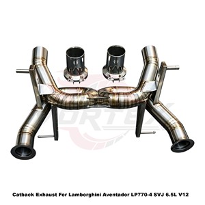 ท่อไอเสีย Vortex Titanium Straight Pipe Performance สำหรับ Lamborghini Aventador LP770-4 SVJ 6.5L V12 ระบบจูนแบบ Direct Fit - Product Image 4