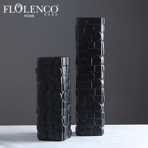 Sala <span class=keywords><strong>de</strong></span> estar minimalista decoración, estilo nórdico <span class=keywords><strong>flor</strong></span> florero arte <span class=keywords><strong>de</strong></span> red negro resina florero - Product Image 1