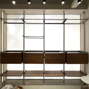 Armario de almacenamiento de dormitorio moderno personalizado, suelo esmaltado, puertas de armario En Cristal, poste de Metal, Apartamentos/<span class=keywords><strong>talleres</strong></span> - Product Image 3