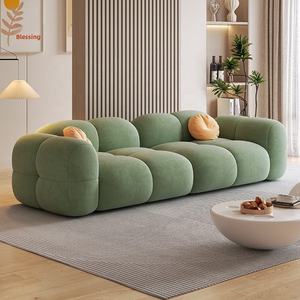 Canapé de salon moderne Cnape Living Room Bubble Lounge Sofa Velvet Combo 3 places, canapé compressé sous vide, canapé droit avec rembourrage en mousse - Product Image 1