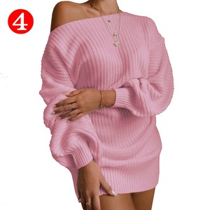 S109009 oltre 10 colori di moda Casual donna donna maglione <span class=keywords><strong>oversize</strong></span> maglioni vestito <span class=keywords><strong>in</strong></span> <span class=keywords><strong>maglia</strong></span> Sexy spalle - Product Image 4
