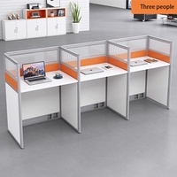 Poste de travail combiné pour bureau d'entreprise, bureau cloisonné pour quatre/six personnes, poste de travail téléphonique simple et moderne, en PVC