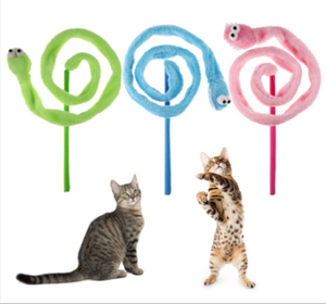 Jouet interactif en plastique pour chat, serpent en peluche doux et mignon avec son et menthe, jouet amusant pour animaux de compagnie - Product Image 6