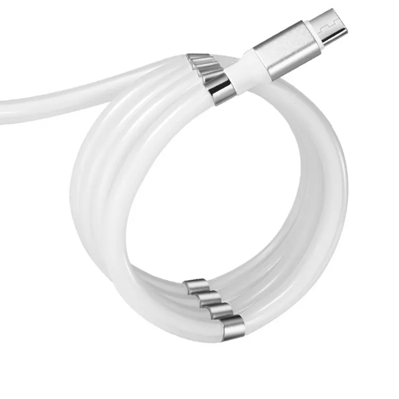 2020 Trending new arrivals Magnetic Self-Winding USB Charging data Cable Portable Storage for iPhone/micro/Type-C Cable