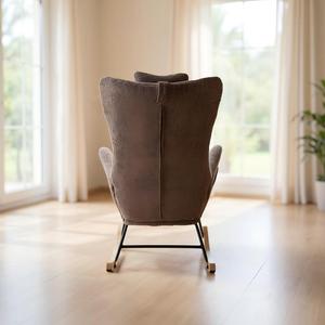 Sillón Glider Moderno de Tela Teddy con Características de Seguridad, Cómodo Sillón <span class=keywords><strong>Mecedora</strong></span> con Bolsillo Lateral - Product Image 2