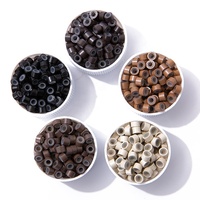 Offre Spéciale 1000 pièces Extensions de cheveux Micro anneaux liens perles 5mm perles doublées de silicone pour outil d'extensions de cheveux humains