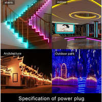 Kit de 5 mètres direct d'usine via 24/44 touches à distance wifi BT contrôle bande lumineuse LED ensemble avec diverses prises LED bande lumineuse