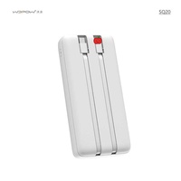 Wopow SQ20 Baterai Li-Polymer 20000mAh Ultra Tipis Tahan Air 20W 2 in 1 Pengisi Daya Cepat Power Bank Micro USB Type-C untuk iPhone