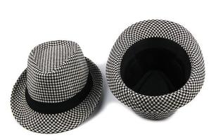 Custom Mens Fedora Hats Wholesale Unisex Houndstooth Fedora Hats Women - Product Image 6