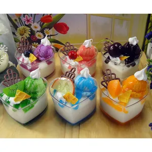 PVC 스퀘어 젤리 컵 귀여운 소프트 아이스크림 모델 가짜 음식 디스플레이
