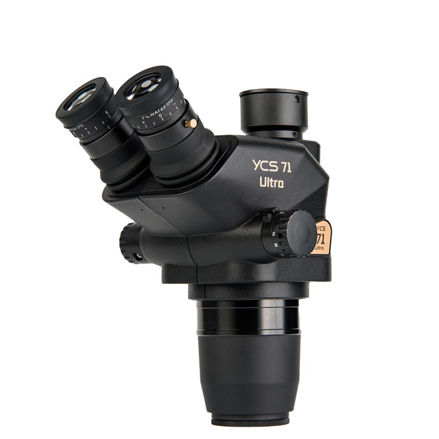 YCS New 71 Ultra Trinocular Microscope Head 6.7X-45X Zoom WF10X/23MM Eyepieces Auto Focus for Phone Electronic Repair