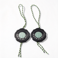 Étiquettes de scellement en plastique style sceau de cire vintage avec cordon en coton torsadé tricolore pour l'emballage de bouteilles de vin et de parfum