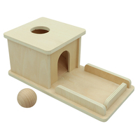 Jouet Montessori Boîte de Permanence des Objets avec Plateau en Bois, Jouet Éducatif, Jouet d'Apprentissage, Couleurs Primaires en Bois